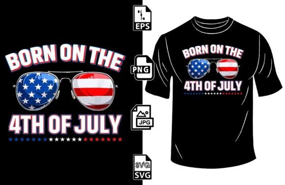 Born on the 4th of July Graphics & Print Templates