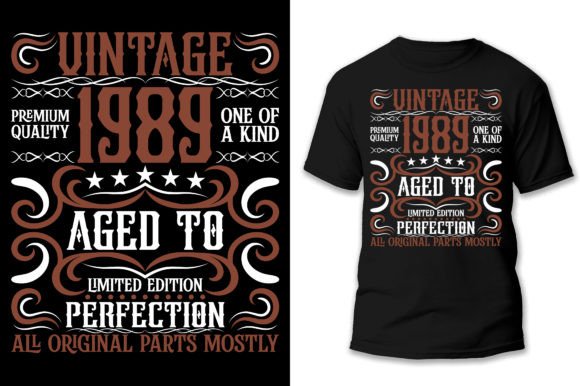 Vintage Birthday Typography T-shirt Graphics for Brand Design